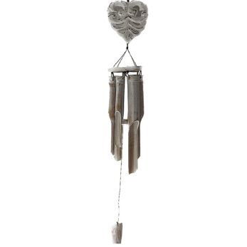 CARVED HEART BAMBOO WIND CHIME