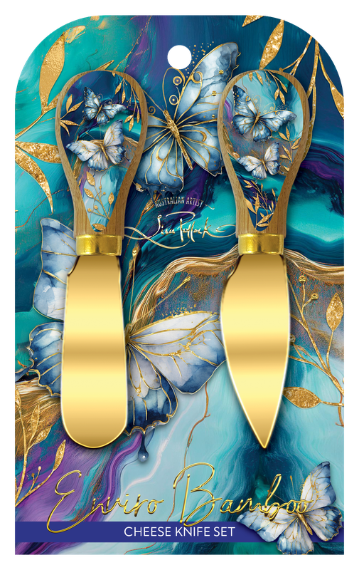 BAMBOO CHEESE KNIVES - BUTTERFLIES