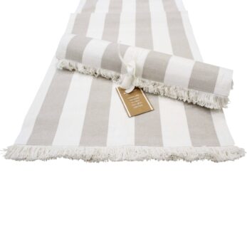 CHAMBRAY TABLE RUNNER - NATURAL STRIPE