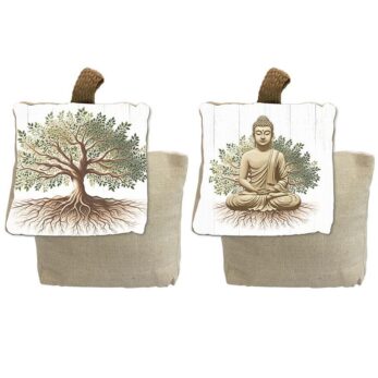 BUDDHA/TREE OF LIFE DOORSTOP SET