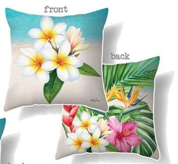 WHITE FRANGIPANI CUSHION