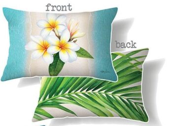 WHITE FRANGIPANI CUSHION