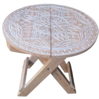 CARVED MANDALA FOLDING TABLE