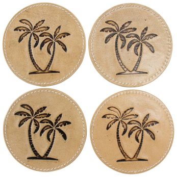 LEATHER PALM COASTERS