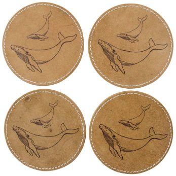 LEATHER WHALE COASTERS