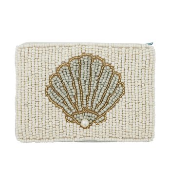 SEAFOAM BEADED PURSE