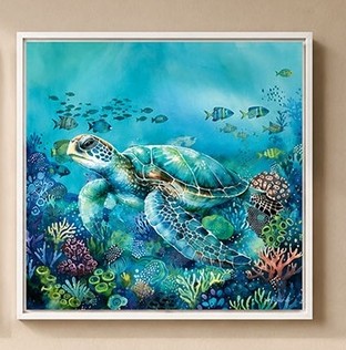 SEA TURTLE FRAMED CANVAS