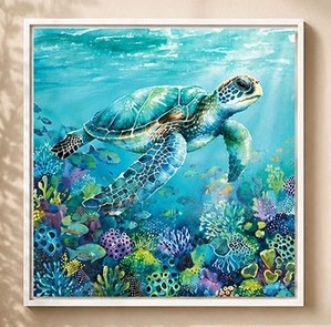 SEA TURTLE FRAMED CANVAS