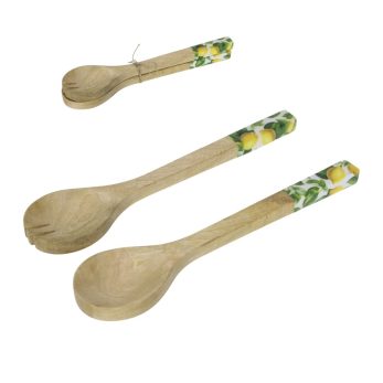 LEMON MANGO WOOD SALAD SERVERS