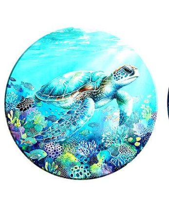 ROUND CANVAS TURTLE ART